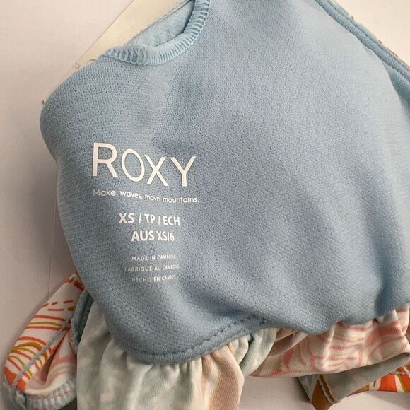 Roxy Island In The Sun Blue Printed Bikini Top XS - Picture 14 of 15